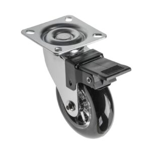 Furniture wheel, Brazylia, black, 75mm (with brake)