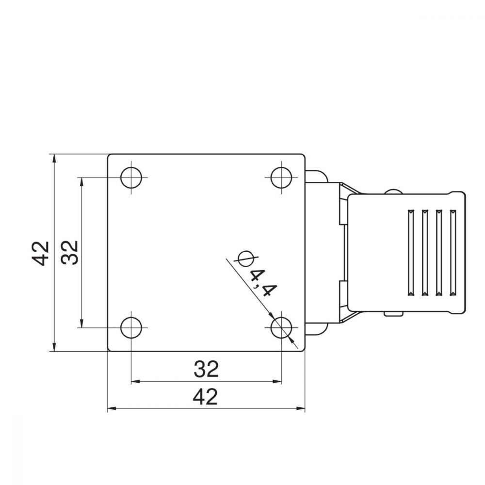 Castor furniture rotating SUPRA 35 mm without hamulca