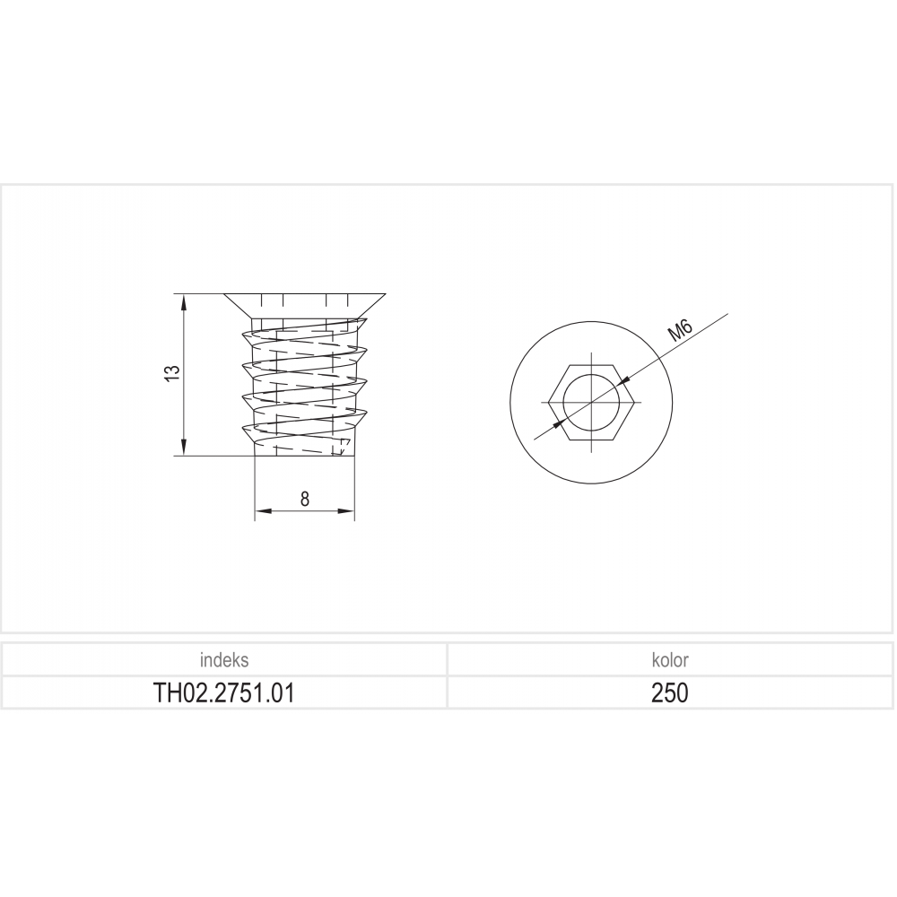 Mufa BP05 M6 x 13 mm
