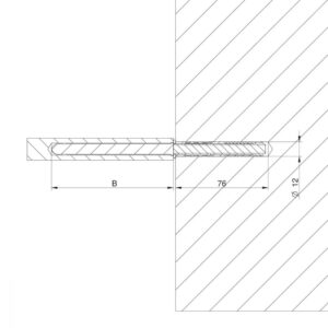 Arm niewidoczne for shelves 10mm x 145mm