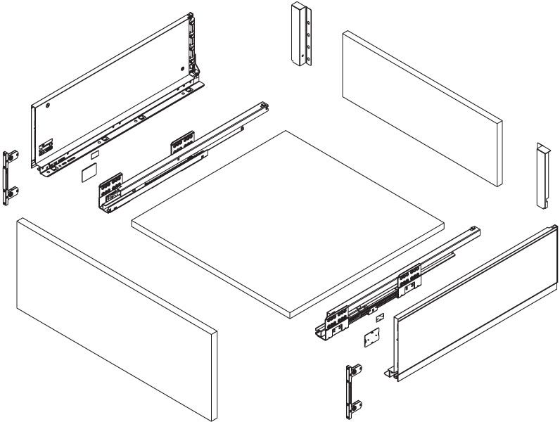 Front drawer Ultra Box H=167 Graphite