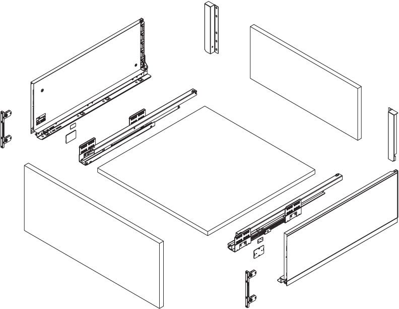 Front drawer Ultra Box H=199 white