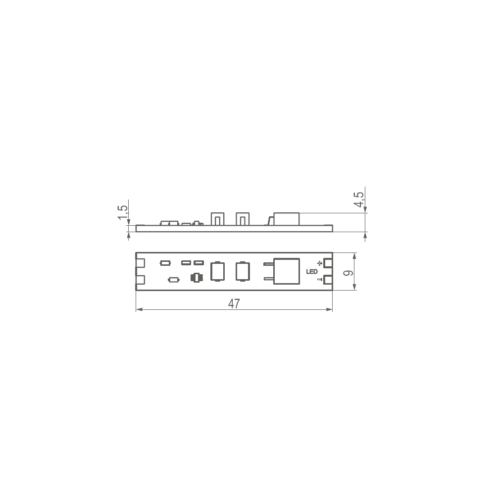 Touchless switch dimmable for profili LED W09