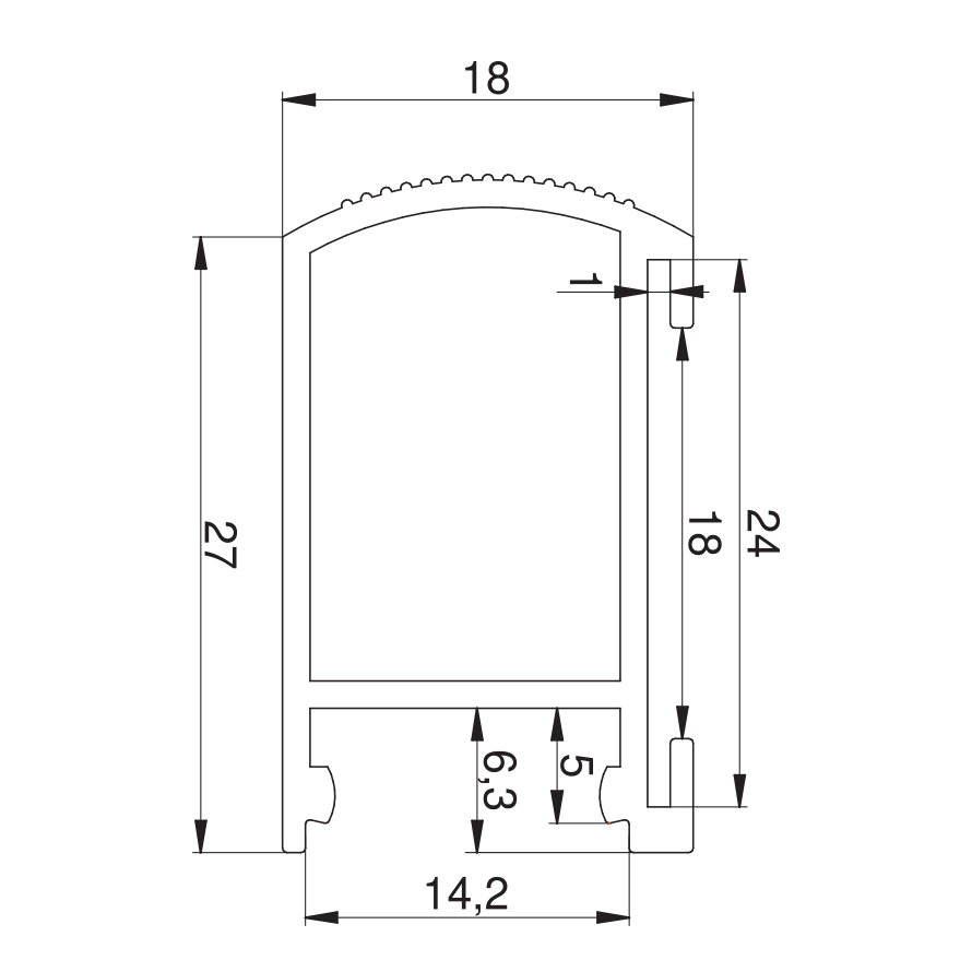 LUMINO LED profile Rail rectangular