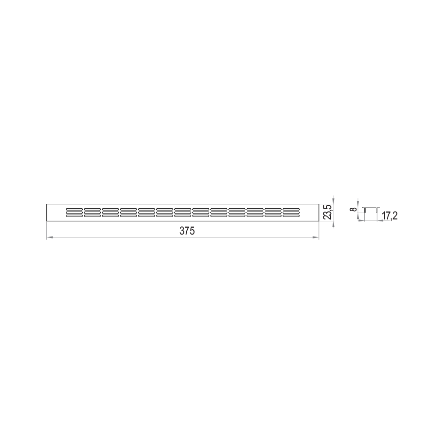 Ventilation grille 23,5 /375