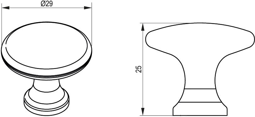 Furniture knob NIRO