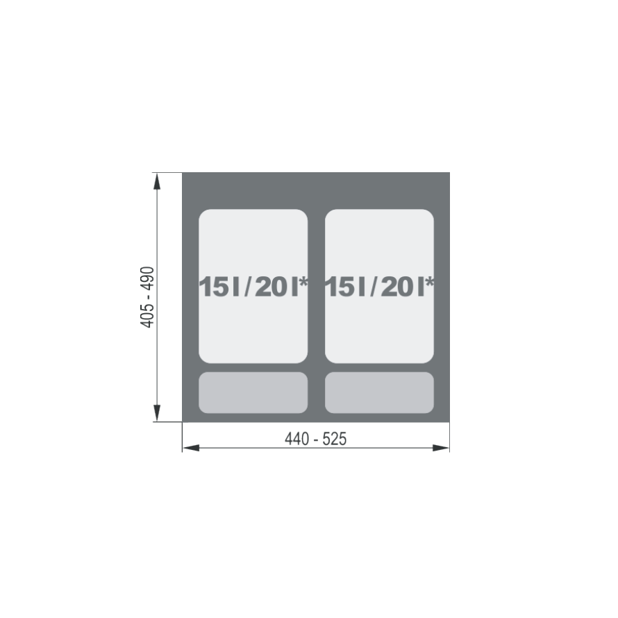 Waste container PRAKTIKO 60 double