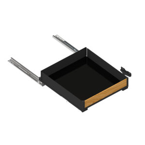 Internal drawer with automatic extension for hinge Line Maxima PURO with decor Black/Oak H=80