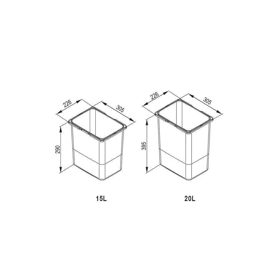 Bucket universal for containers PRAKTIKO AND JC 15 and 20 l