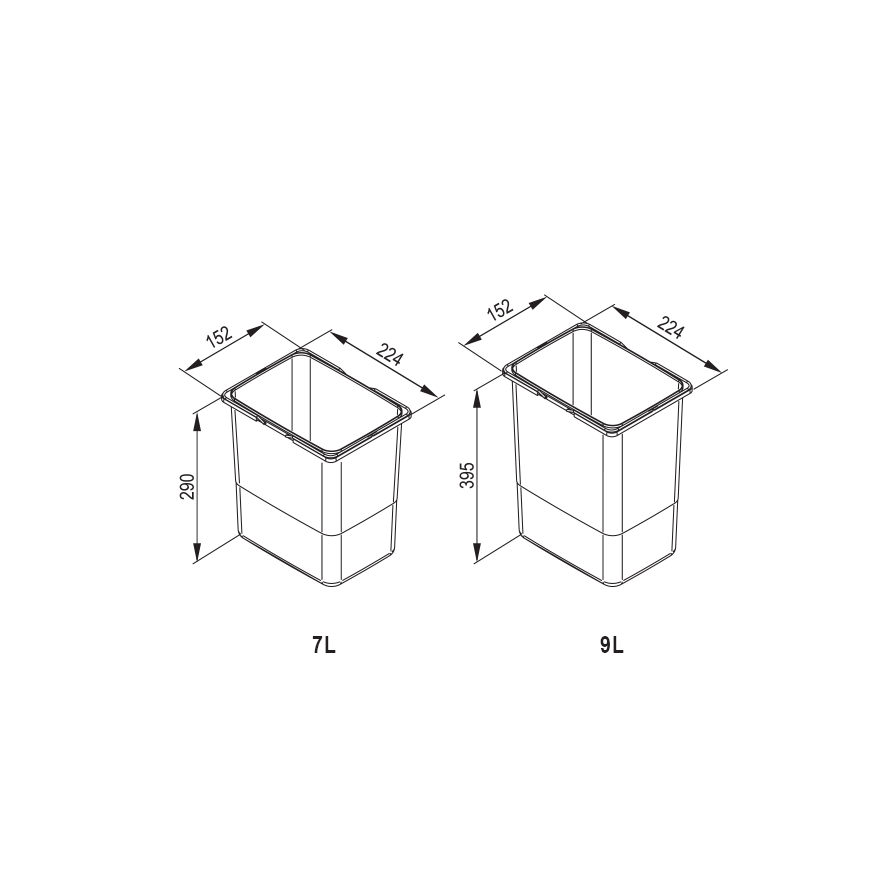 Bucket universal for containers PRAKTIKO AND JC 7 and 9 l