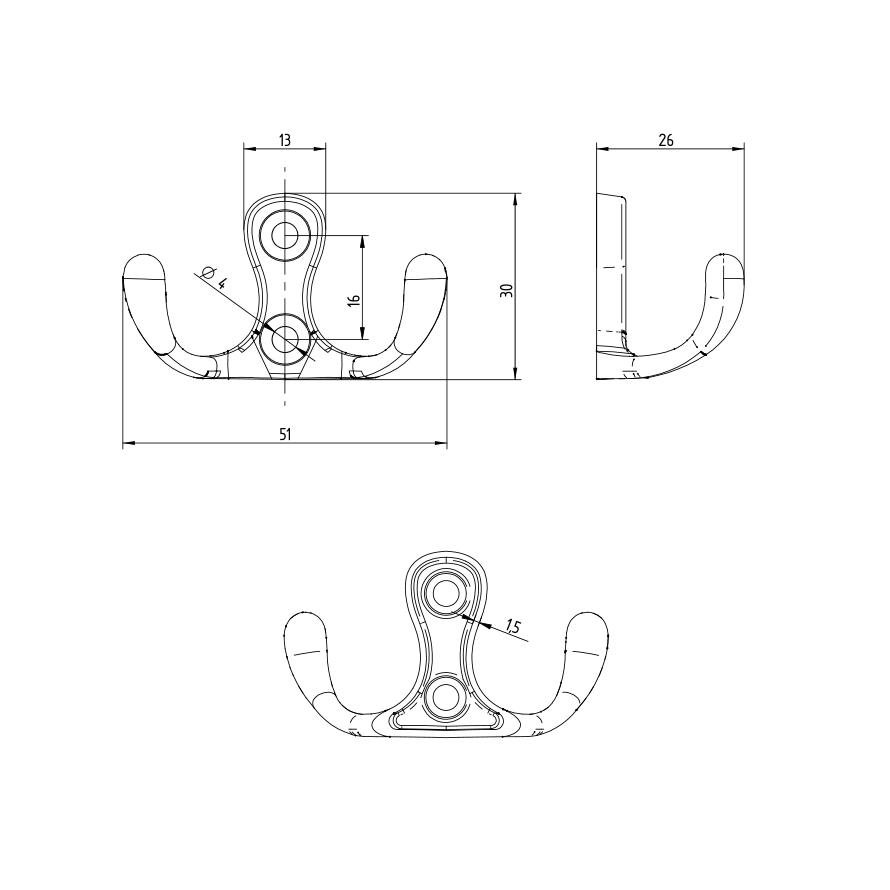 Furniture hanger double Rivia S