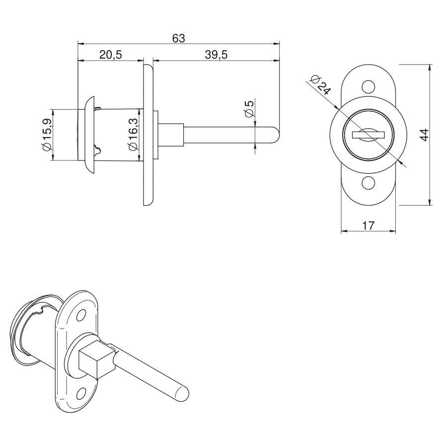 Lock cabinet ZC01 with rail blokady centralnej