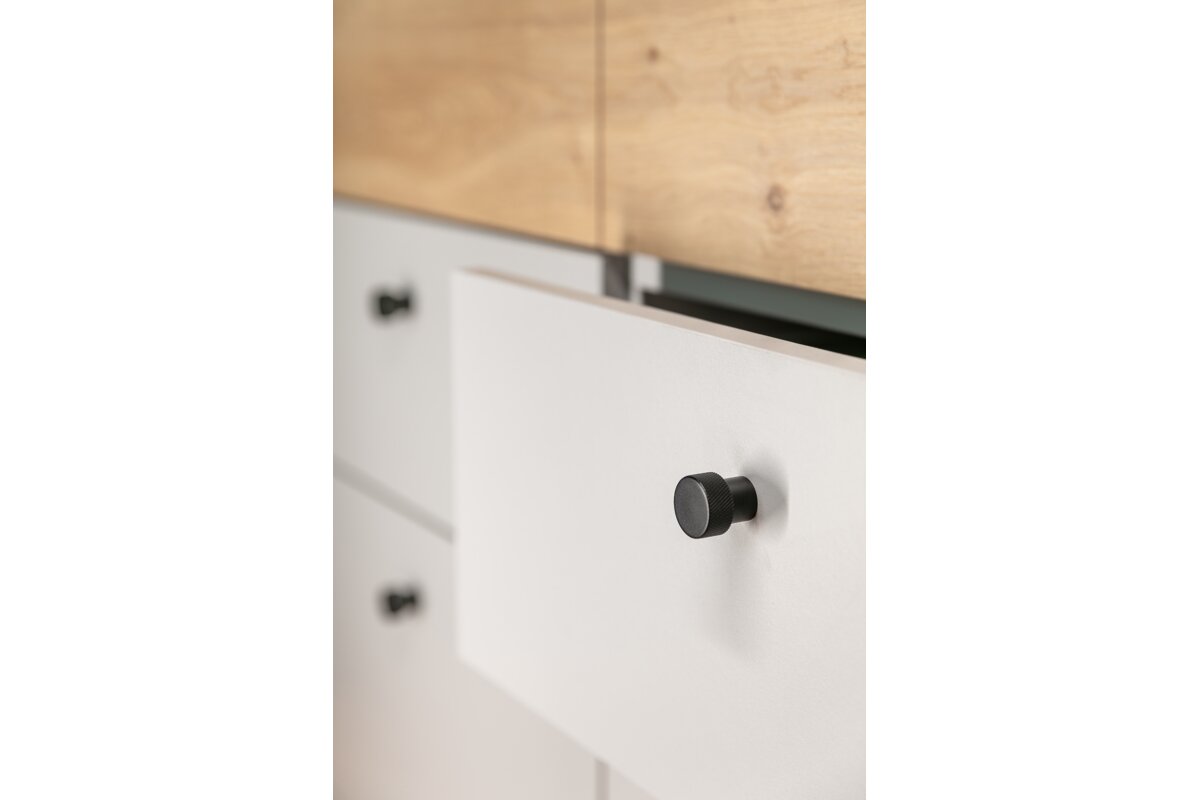 Aluminium knob STRUCTURE black matt