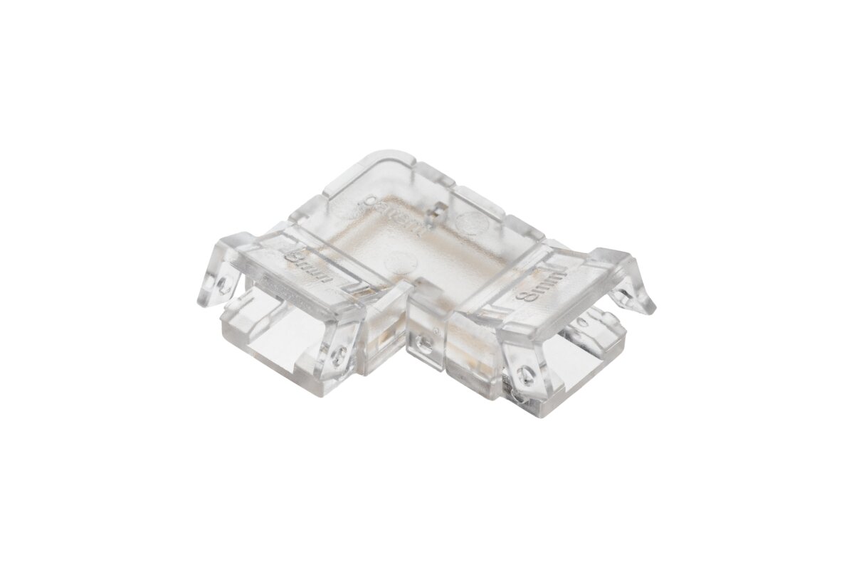 Transparent corner connector for COB LED strips