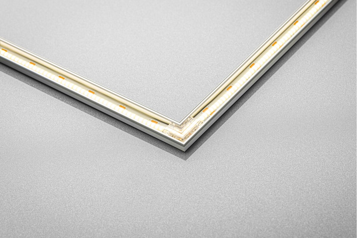 Transparent corner connector for COB LED strips