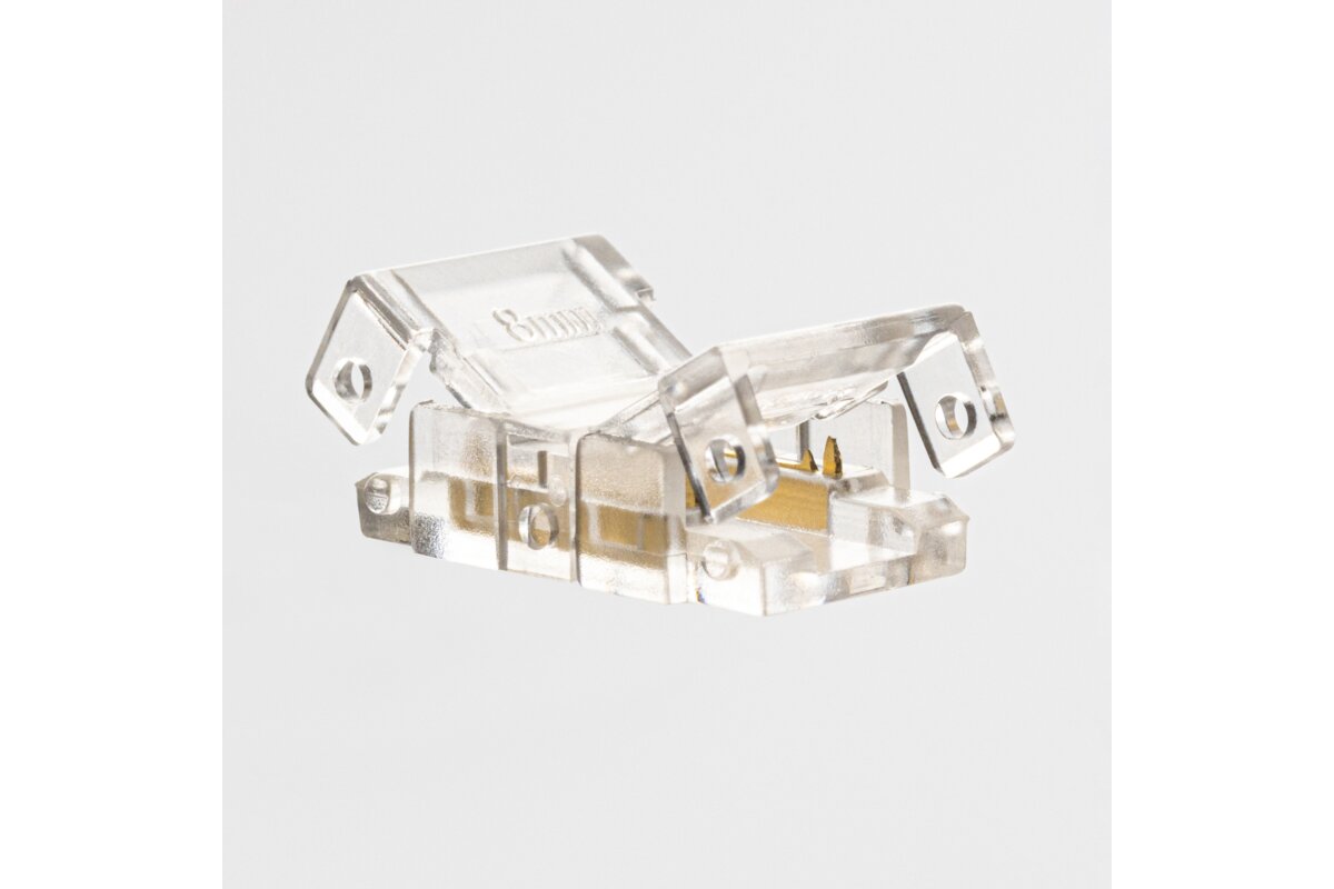 Transparent connector for COB LED strips 8mm