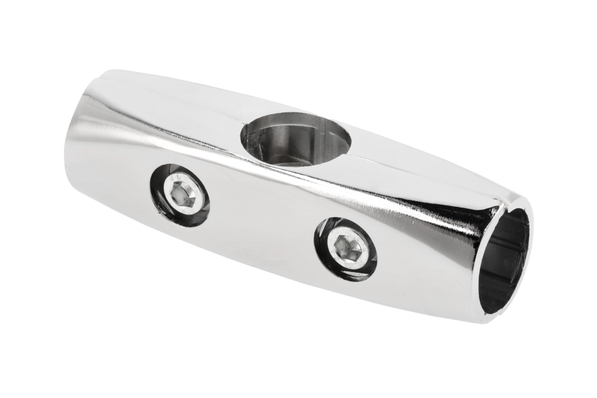 DOUBLE ARM STRAIGHT CONNECTOR FOR 25 MM PIPE, QUALITY CHROME