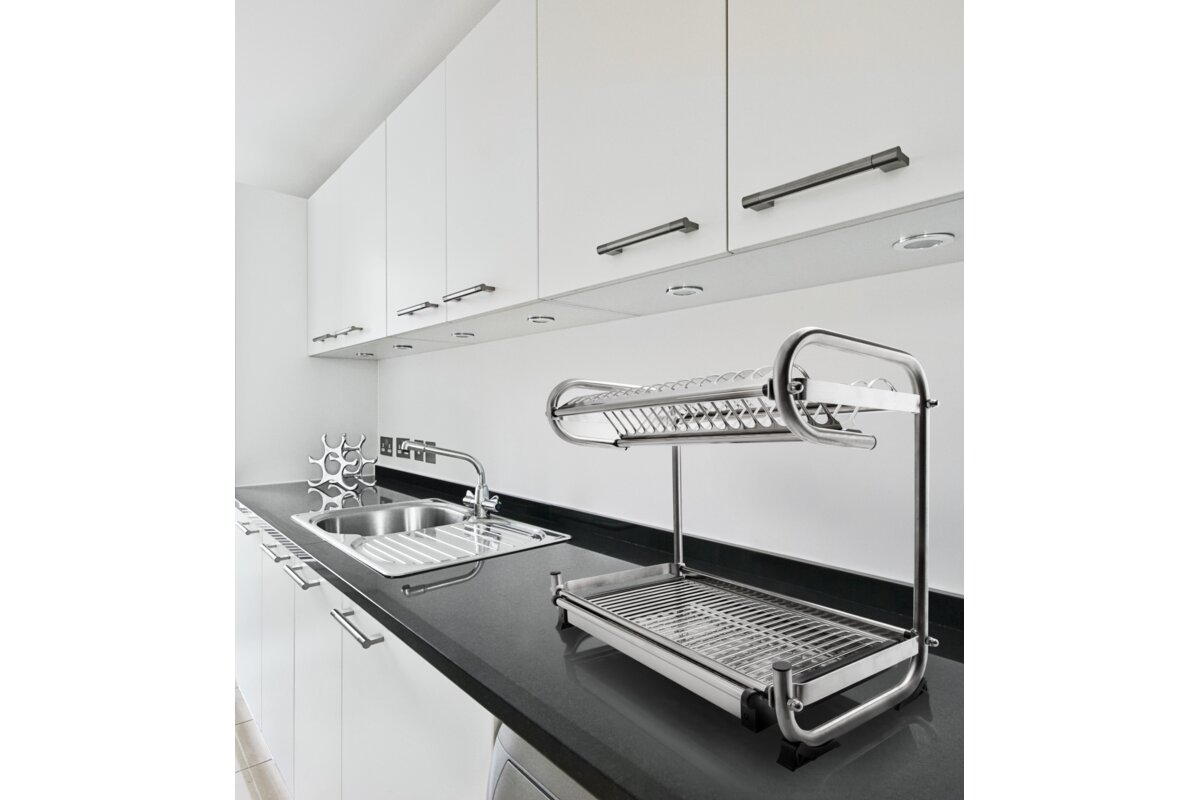 Self-standing two tier dish rack (inox)