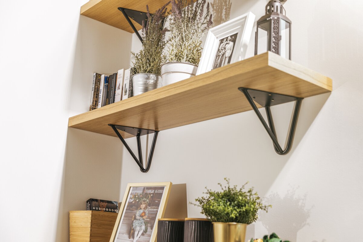 Shelf support WIRE, 18×16 cm, black mat