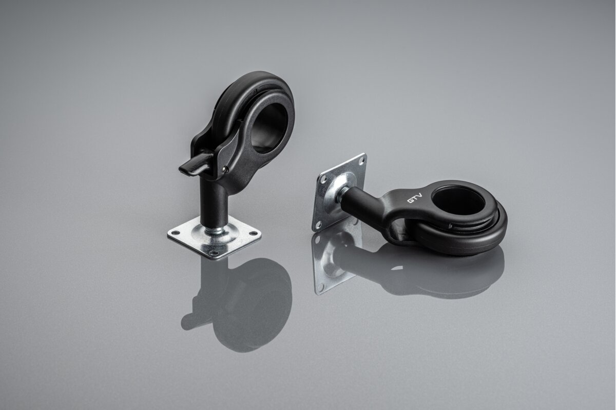 Furniture roller GTV STRADA, H=92,5 mm, dia60 mm, braked, plastic + steel, black