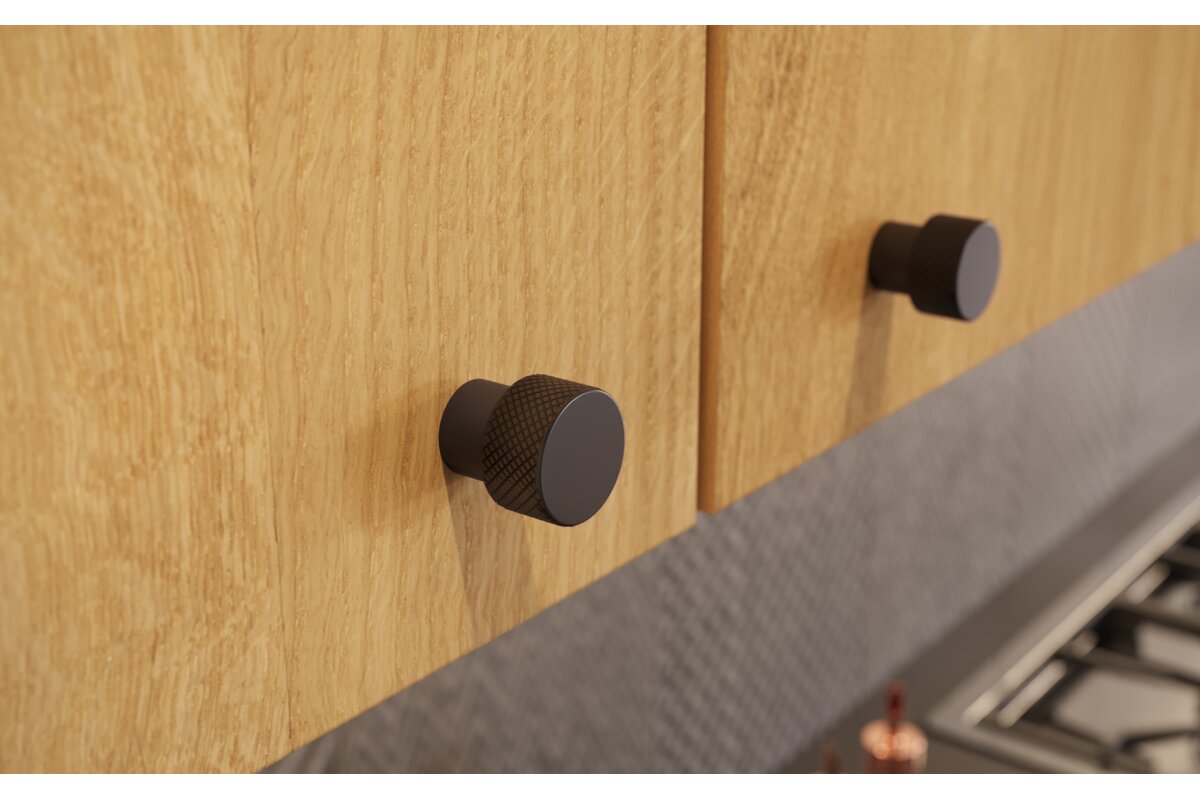 Aluminium knob STRUCTURE black matt