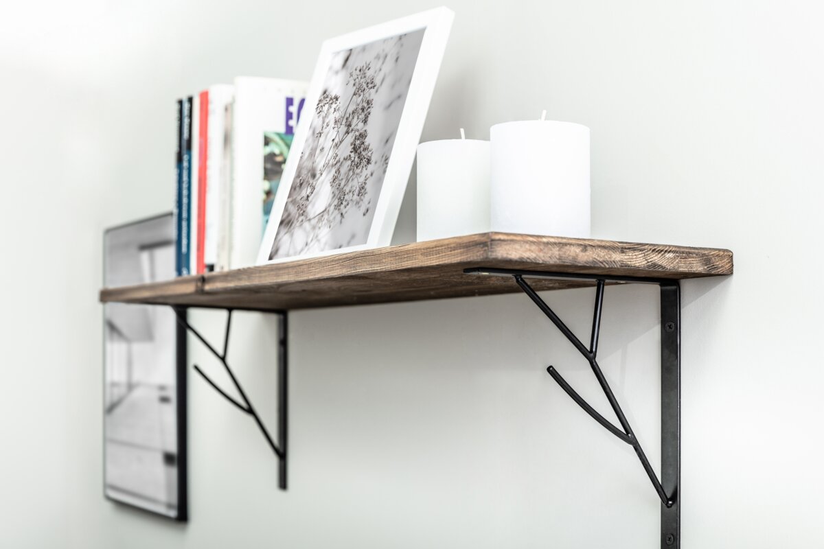Shelf support TREE, 20×17 cm, black mat