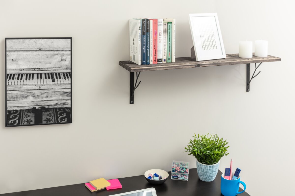 Shelf support TREE, 20×17 cm, black mat