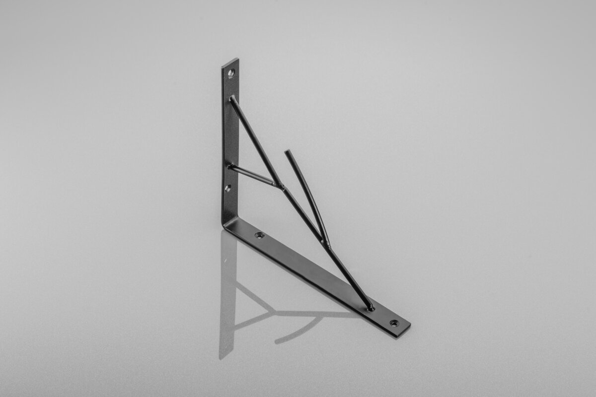 Shelf support TREE, 20×17 cm, black mat