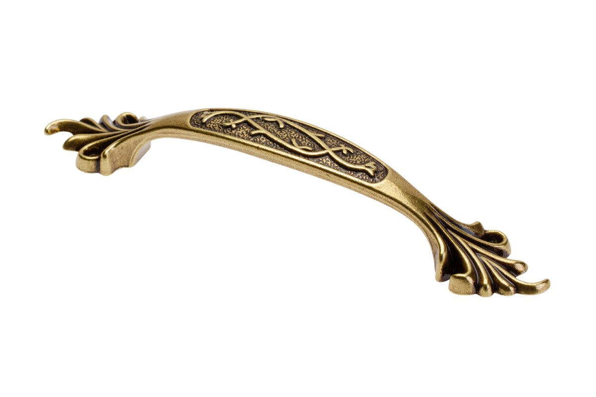 Ручка Zamak ADRIN C=96мм античная латунь