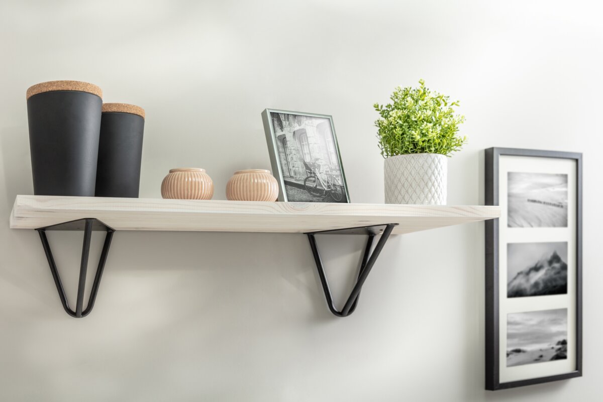 Shelf support WIRE, 18×16 cm, black mat