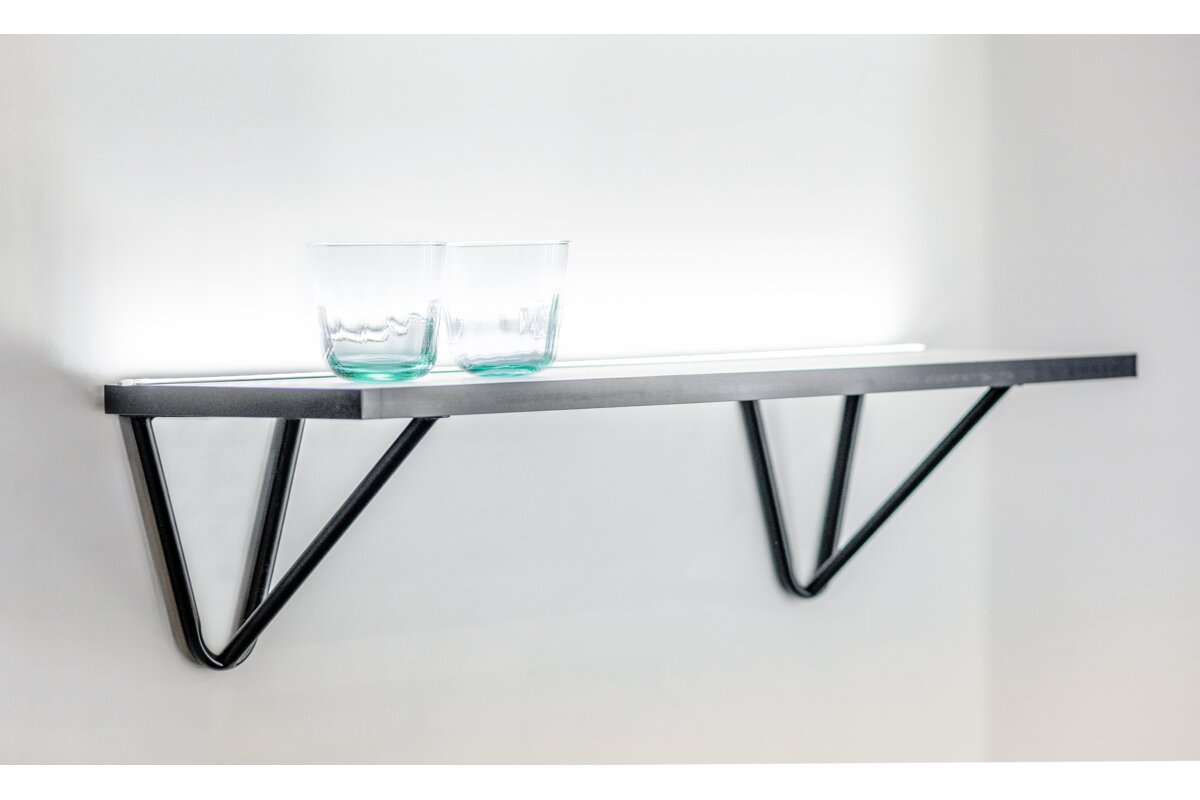 Shelf support WIRE, 18×16 cm, black mat
